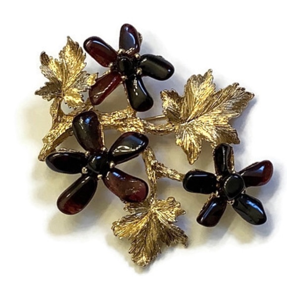 Vintage Larger size Tree Branch and Flower Swoboda Brooch - Picture 2 of 10